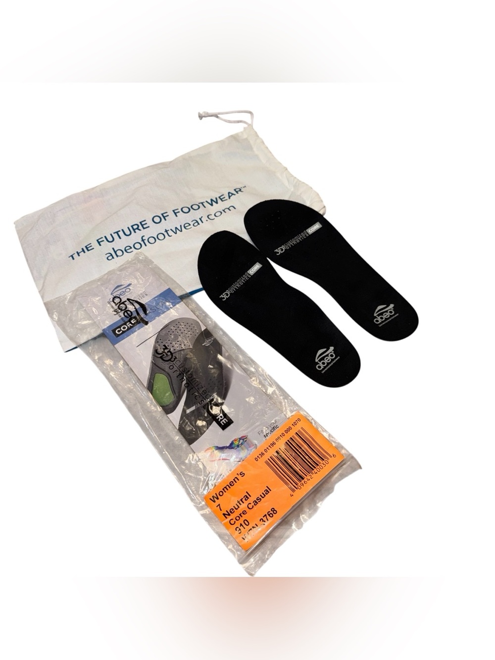 Abeo 3D3 Core Orthotics Women's Size 7 Neutral Core Casual Insoles NEW w. Bag